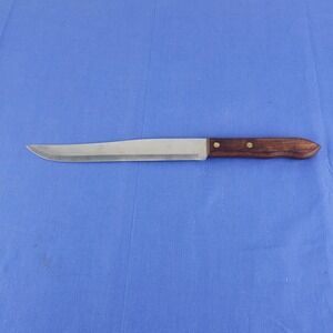 Vintage 8" BLADE Utica Stainless Super Edge Knife Wood Handle 13" Total Carving
